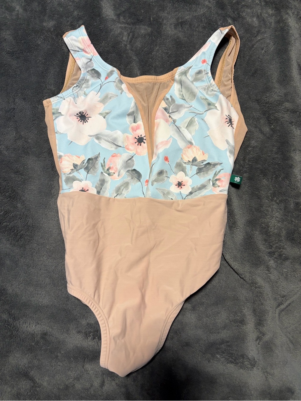 Floral luckyleo Leotard with Nude Bottom
